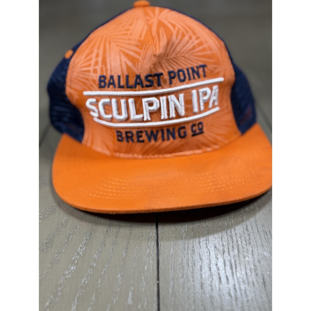 Ballast Point Hat Cap Snap Back One‎ Size Orange Sculpin IPA Mesh Trucker Mens